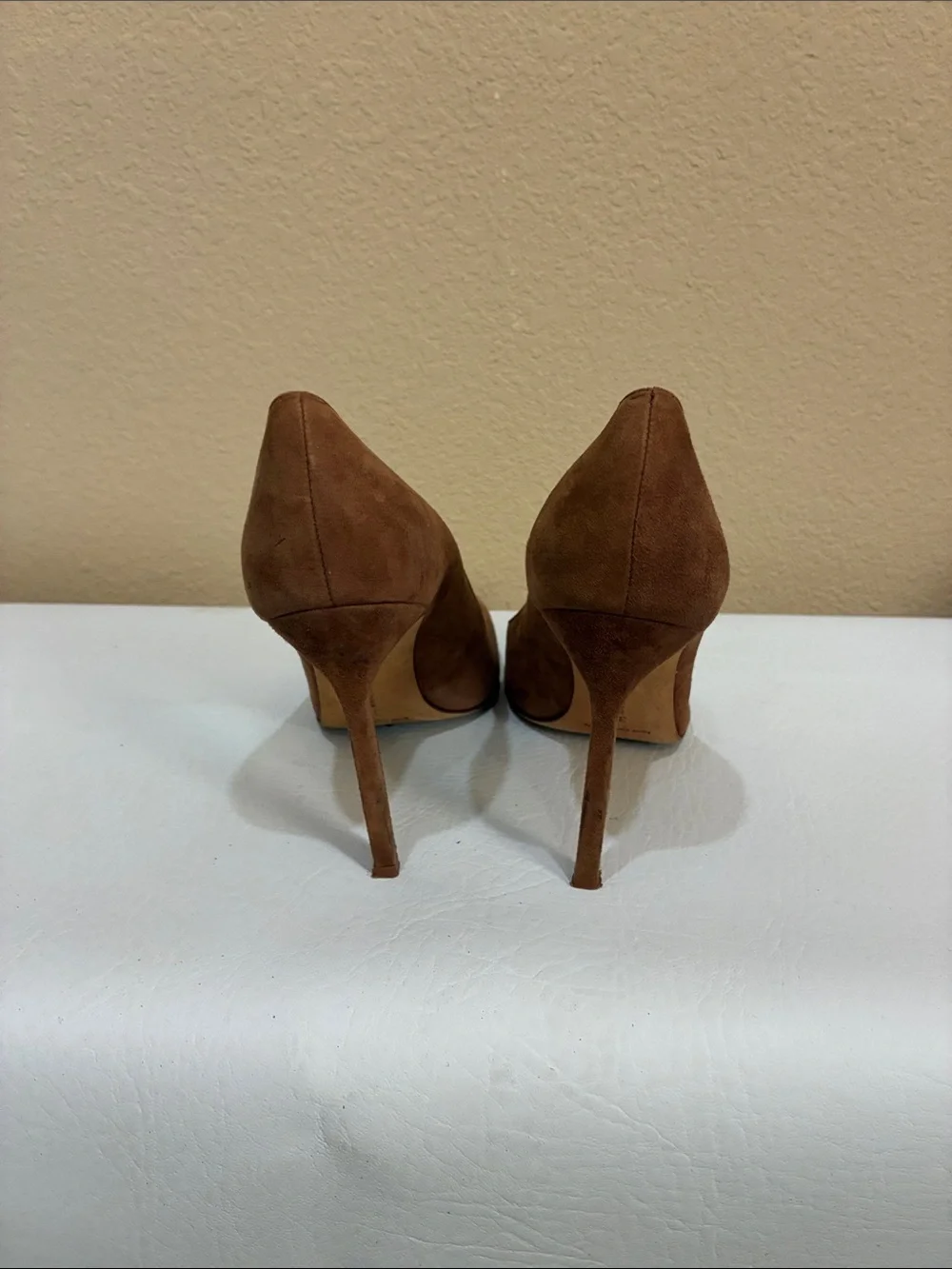 Manolo Blahnik Brown Suede Pointed-Toe Stiletto Pump
